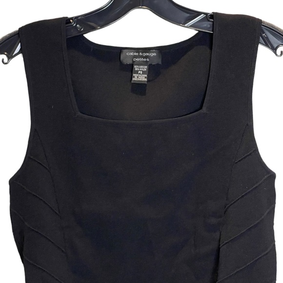 Vintage Cable & Gauge black fitted ribbed sleeveless tank top - Picture 2 of 9